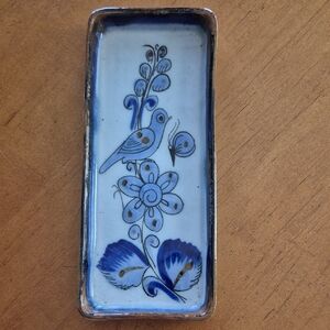 Vintage Ken Edwards Tonala El Palomar Mexican Pottery Trinket Dish.